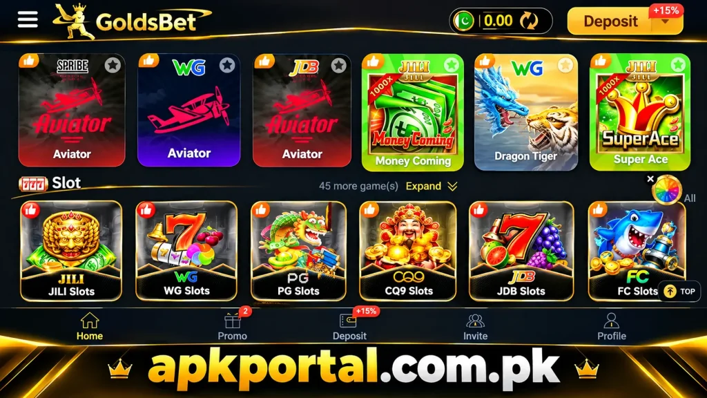 GoldsBet interface