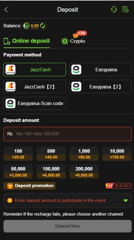 Y999 Game Deposit process